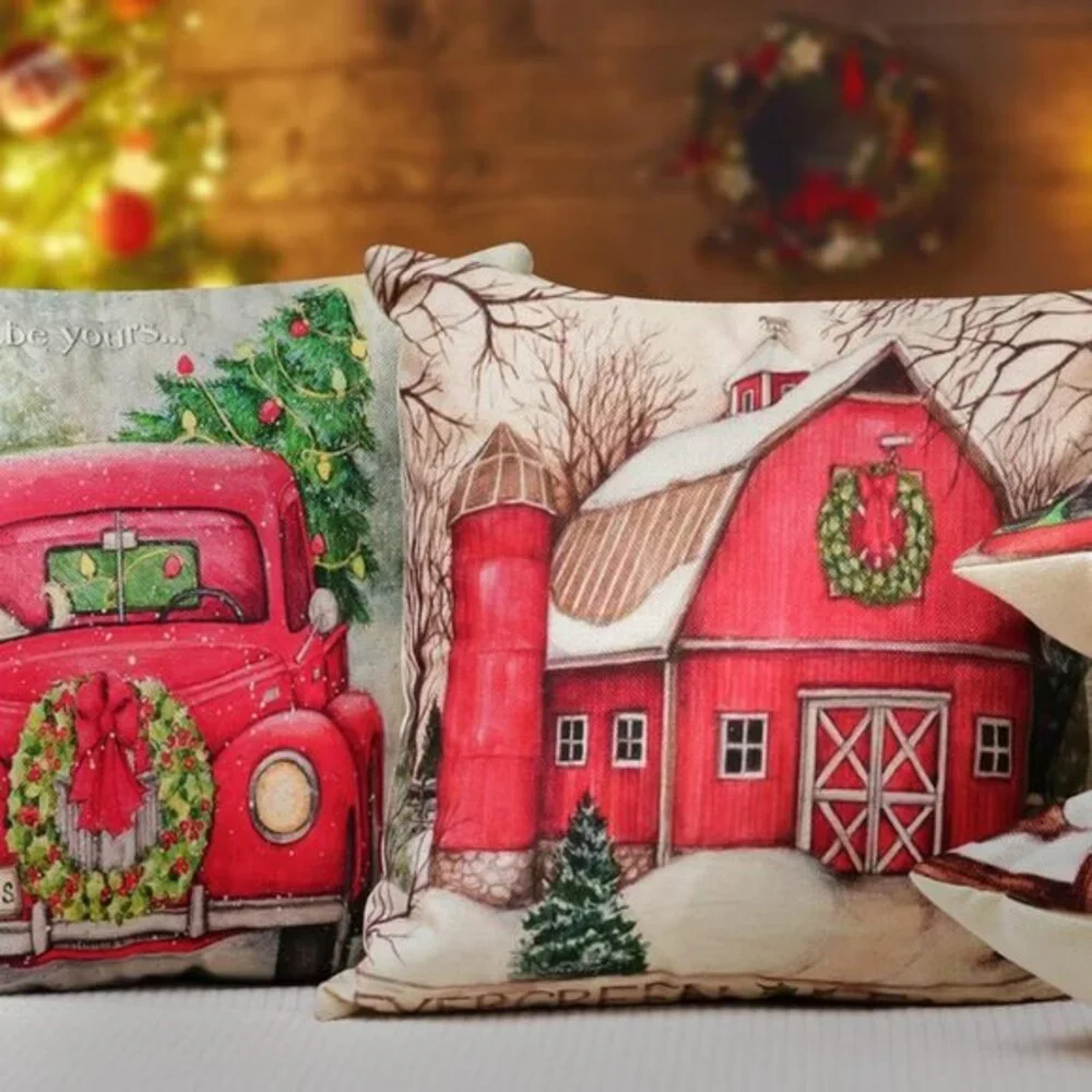 Christmas Decorations Christmas Pillow‎ Cushion Covers 18 x 18 Inches Set of 4